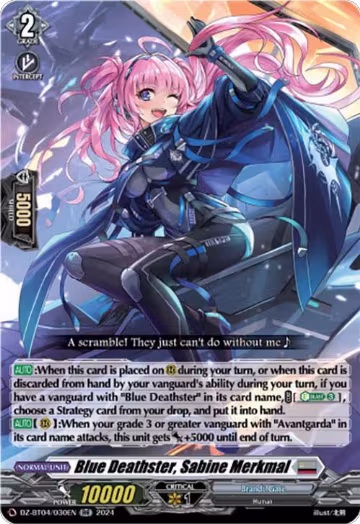 Blue Deathster, Sabine Merkmal (DZ-BT04/030EN), DZ-BT04: Destined Showdown — Vanguard card price