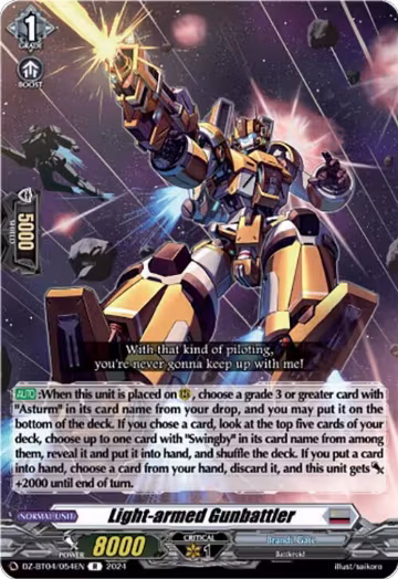 Light-armed Gunbattler (DZ-BT04/054EN), DZ-BT04: Destined Showdown — Vanguard card price