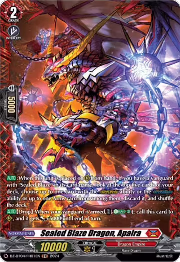 Sealed Blaze Dragon, Apalra (FR) (DZ-BT04/FR01EN), DZ-BT04: Destined Showdown — Vanguard card price