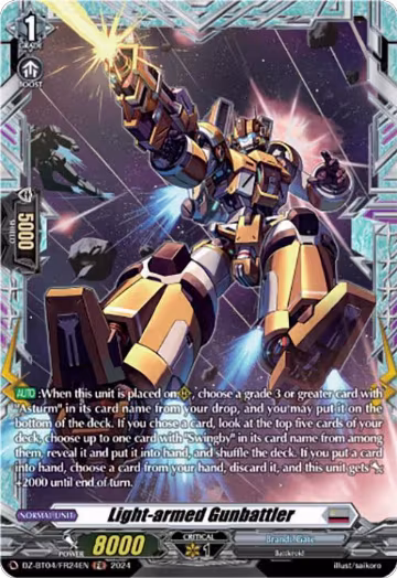 Light-armed Gunbattler (FR) (DZ-BT04/FR24EN), DZ-BT04: Destined Showdown — Vanguard card price