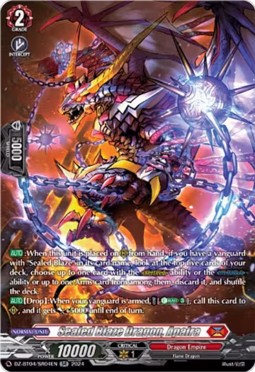 Sealed Blaze Dragon, Apalra (SR) (DZ-BT04/SR04EN), DZ-BT04: Destined Showdown — Vanguard card price