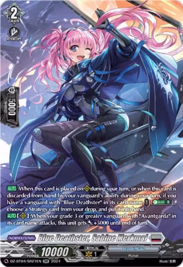 Blue Deathster, Sabine Merkmal (SR) (DZ-BT04/SR21EN), DZ-BT04: Destined Showdown — Vanguard card price