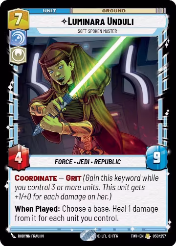 Luminara Unduli - Soft-Spoken Master (050/257), Twilight of the Republic — Star Wars card price