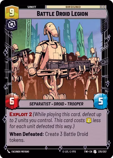 Battle Droid Legion (235/257), Twilight of the Republic — Star Wars card price
