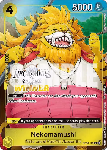 Nekomamushi (Online Regional 2024 Vol. 3) [Winner] (OP06-110), One Piece Promotion Cards — One Piece card price