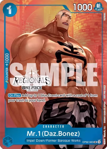 Mr.1 (Daz.Bonez) (Offline Regional 2024 Vol. 3) (OP02-063), One Piece Promotion Cards — One Piece card price