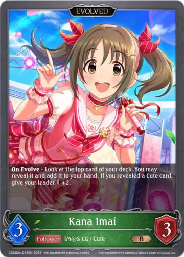 Kana Imai (Evolved) (CSD02a-013EN), THE IDOLM@STER CINDERELLA GIRLS — Shadowverse card price