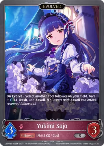 Yukimi Sajo (Evolved) (CSD02b-006EN), THE IDOLM@STER CINDERELLA GIRLS — Shadowverse card price