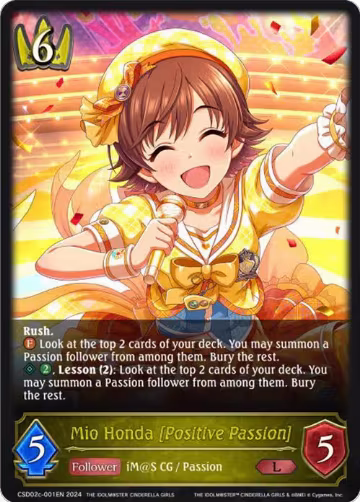Mio Honda [Positive Passion] (CSD02c-001EN), THE IDOLM@STER CINDERELLA GIRLS — Shadowverse card price