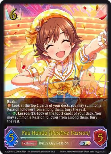 Mio Honda [Positive Passion] (SL) (CSD02c-SL01EN), THE IDOLM@STER CINDERELLA GIRLS — Shadowverse card price