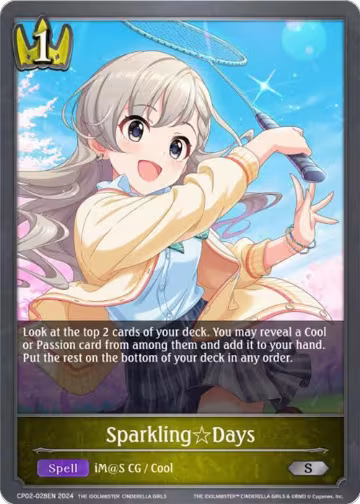 SparklingDays (CP02-028EN), THE IDOLM@STER CINDERELLA GIRLS — Shadowverse card price