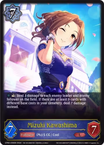 Mizuki Kawashima (CP02-035EN), THE IDOLM@STER CINDERELLA GIRLS — Shadowverse card price