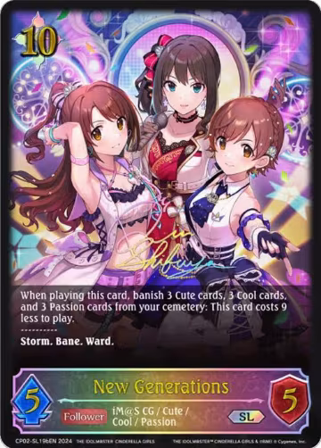 New Generations (b) (SL) (CP02-SL19bEN), THE IDOLM@STER CINDERELLA GIRLS — Shadowverse card price
