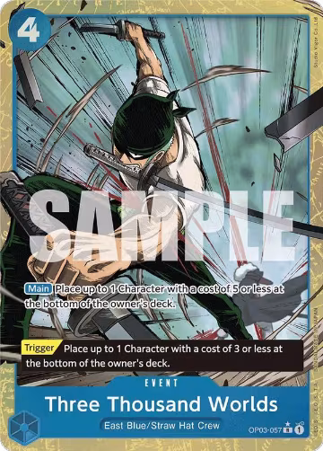 Three Thousand Worlds (Alternate Art) (OP03-057), Premium Booster -The Best- — One Piece card price