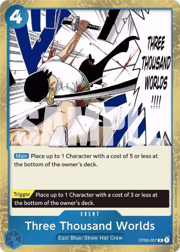 Three Thousand Worlds (Jolly Roger Foil) (OP03-057), Premium Booster -The Best- — One Piece card price