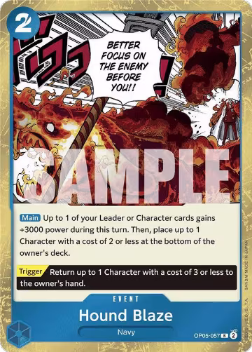 Hound Blaze (Jolly Roger Foil) (OP05-057), Premium Booster -The Best- — One Piece card price