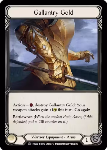 Gallantry Gold (1HT005), Historic Pack 1 Blitz Deck: Dorinthea — Flesh & Blood card price