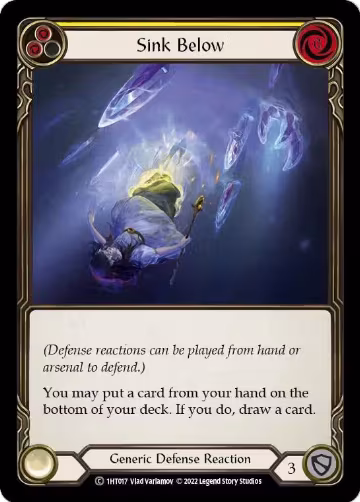 Sink Below (Yellow) (1HT017), Historic Pack 1 Blitz Deck: Dorinthea — Flesh & Blood card price