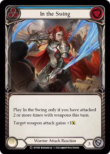 In the Swing (Blue) (1HT020), Historic Pack 1 Blitz Deck: Dorinthea — Flesh & Blood card price