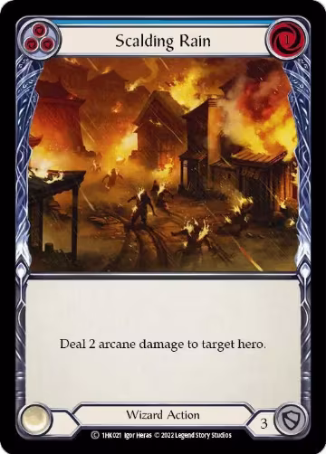 Scalding Rain (Blue) (1HK021), Historic Pack 1 Blitz Deck: Kano — Flesh & Blood card price