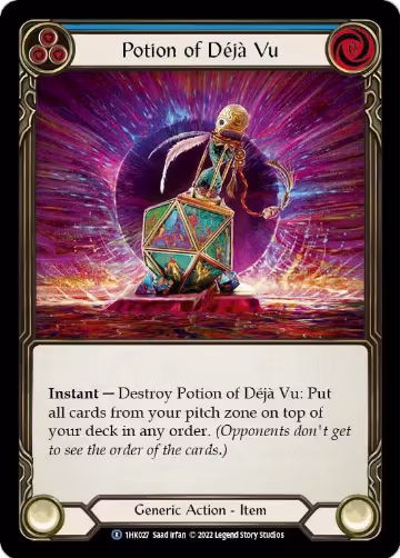 Potion of Deja Vu (Blue) (1HK027), Historic Pack 1 Blitz Deck: Kano — Flesh & Blood card price