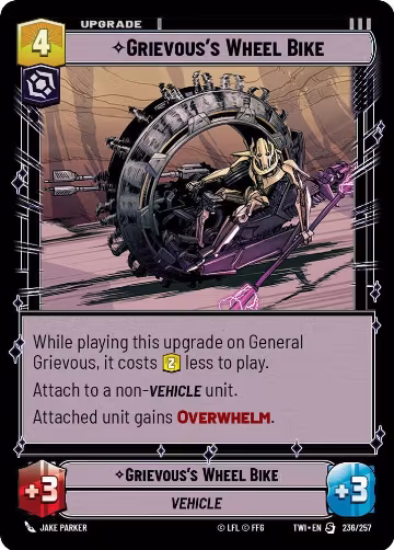 Grievous's Wheel Bike (236/257), Twilight of the Republic — Star Wars card price
