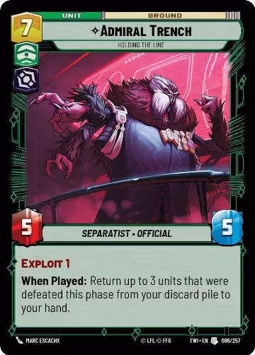 Admiral Trench - Holding the Line (086/257), Twilight of the Republic — Star Wars card price