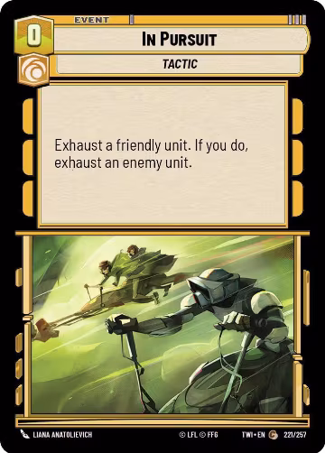 In Pursuit (221/257), Twilight of the Republic — Star Wars card price