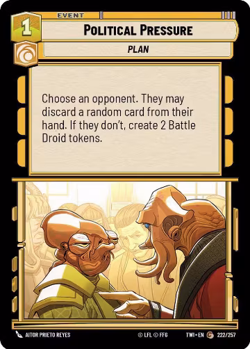 Political Pressure (222/257), Twilight of the Republic — Star Wars card price