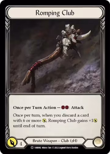 Romping Club (1HR002), Historic Pack 1 Blitz Deck: Rhinar — Flesh & Blood card price