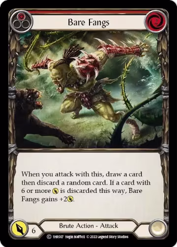 Bare Fangs (Red) (1HR007), Historic Pack 1 Blitz Deck: Rhinar — Flesh & Blood card price