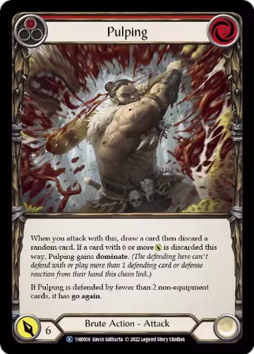 Pulping (Red) (1HR009), Historic Pack 1 Blitz Deck: Rhinar — Flesh & Blood card price