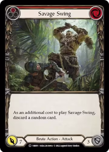 Savage Swing (Red) (1HR011), Historic Pack 1 Blitz Deck: Rhinar — Flesh & Blood card price