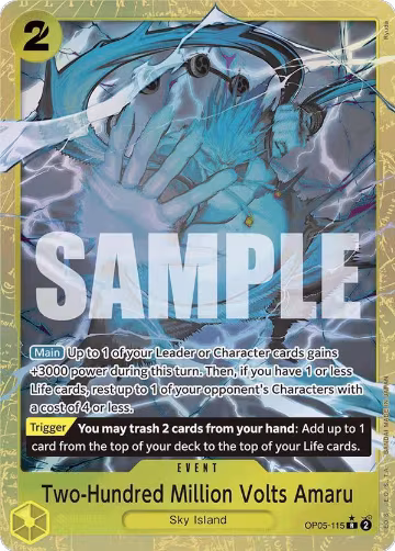 Two-Hundred Million Volts Amaru (Alternate Art) (OP05-115), Premium Booster -The Best- — One Piece card price