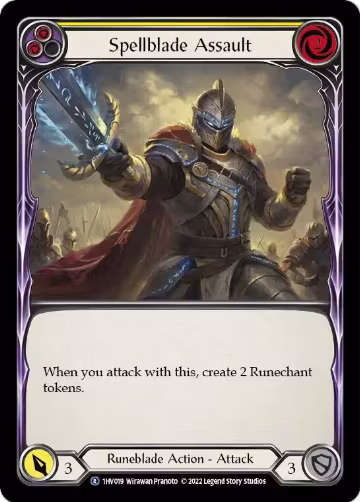 Spellblade Assault (Yellow) (1HV019), Historic Pack 1 Blitz Deck: Viserai — Flesh & Blood card price