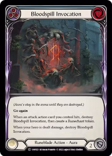 Bloodspill Invocation (Blue) (1HV023), Historic Pack 1 Blitz Deck: Viserai — Flesh & Blood card price