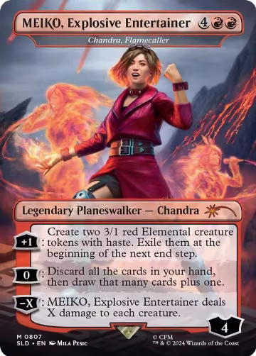 MEIKO, Explosive Entertainer - Chandra, Flamecaller (807), Secret Lair Drop Series — Magic card price