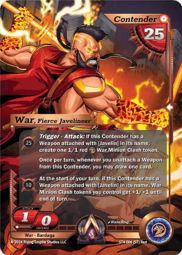 War, Fierce Javelineer (ST4-006), Genesis Returns — Alpha Clash card price