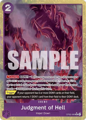Judgment of Hell (Alternate Art) (OP02-089), Premium Booster -The Best- — One Piece card price