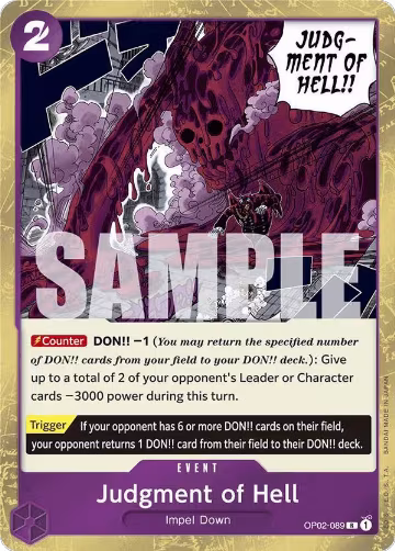 Judgment of Hell (Jolly Roger Foil) (OP02-089), Premium Booster -The Best- — One Piece card price