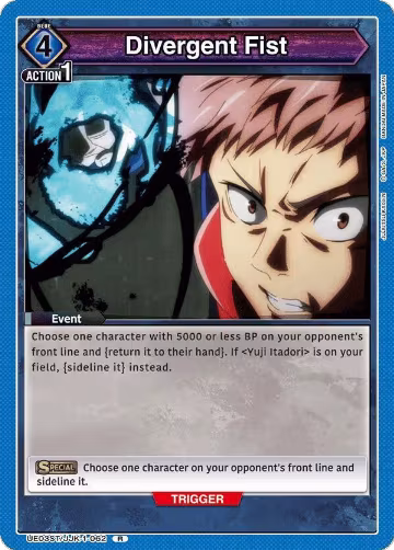 Divergent Fist (UE03ST/JJK-1-062), Jujutsu Kaisen Starter Deck — Union Arena card price