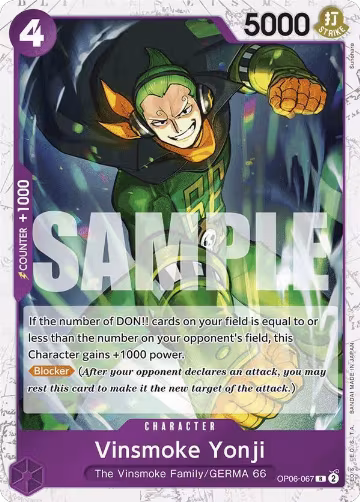 Vinsmoke Yonji (OP06-067) (Jolly Roger Foil) (OP06-067), Premium Booster -The Best- — One Piece card price