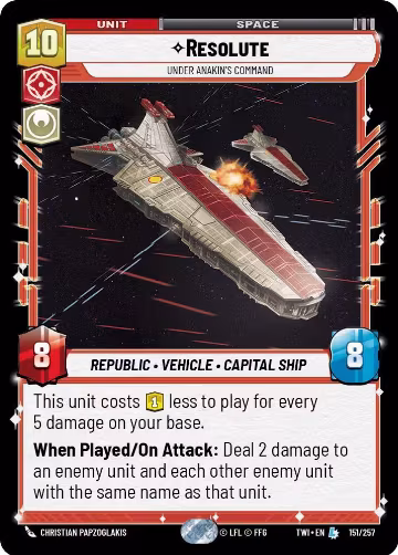 Resolute - Under Anakin's Command (151/257), Twilight of the Republic — Star Wars card price