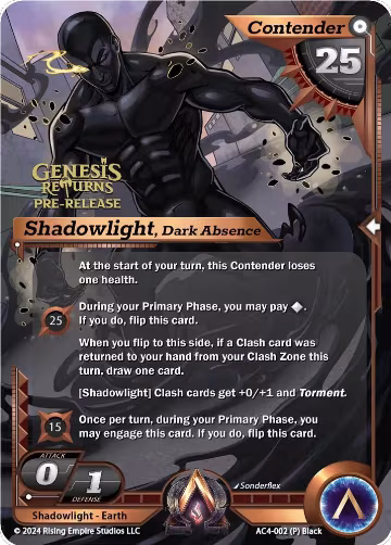 Shadowlight, Dark Absence (Pre-Release) (AC4-002), Genesis Returns — Alpha Clash card price