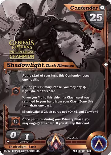 Shadowlight, Dark Absence (Pre-Release Champion) (AC4-002), Genesis Returns — Alpha Clash card price