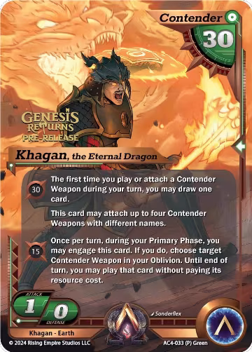 Khagan, the Eternal Dragon (Pre-Release) (AC4-033), Genesis Returns — Alpha Clash card price