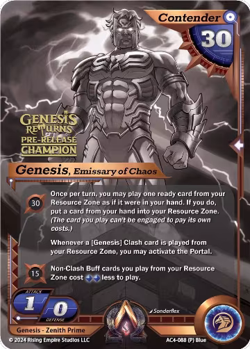 Genesis, Emissary of Chaos (Pre-Release Champion) (AC4-088), Genesis Returns — Alpha Clash card price
