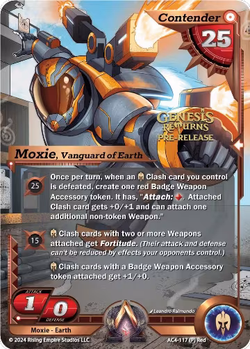 Moxie, Vanguard of Earth (Pre-Release) (AC4-117), Genesis Returns — Alpha Clash card price