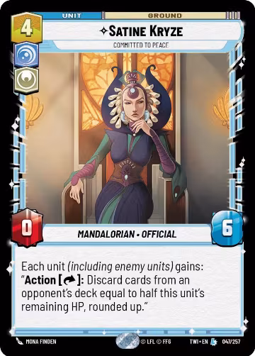 Satine Kryze - Committed to Peace (047/257), Twilight of the Republic — Star Wars card price