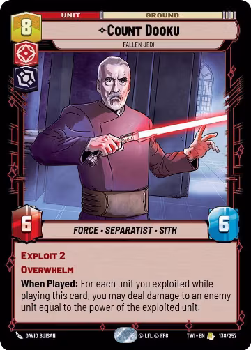 Count Dooku - Fallen Jedi (138/257), Twilight of the Republic — Star Wars card price